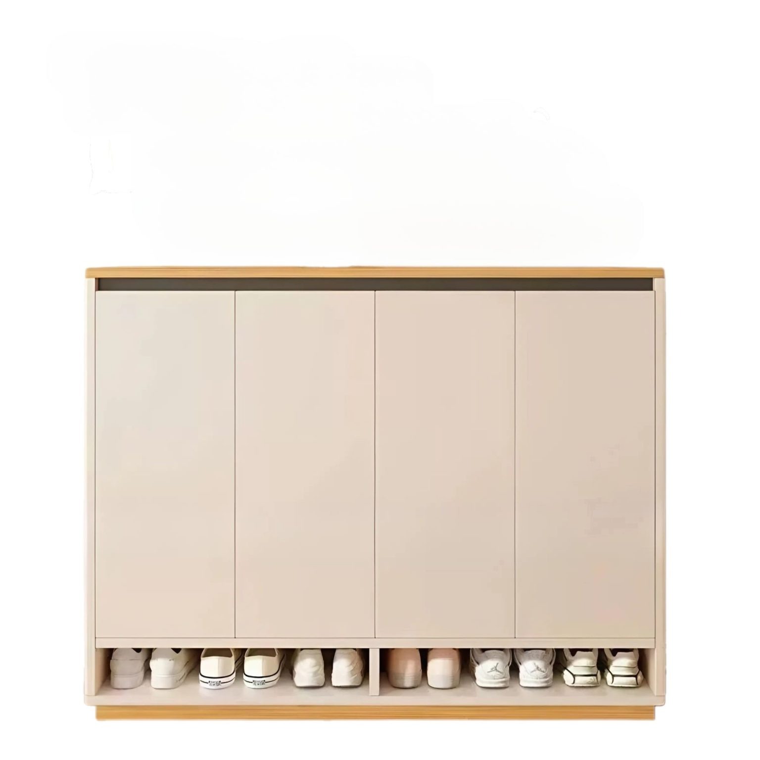 Tủ Giày Dép Gỗ MDF Màu Trắng Phối Vân Gỗ Hiện Đại - TG09