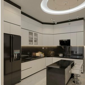 Tủ bếp gỗ MDF phủ Melamin lõi xanh Thái Lan Vanachai CN35