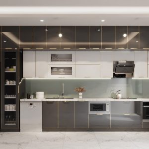 Tủ bếp inox cánh acrylic CN02