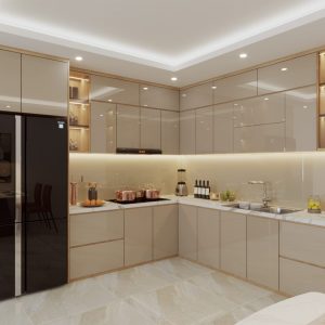 Tủ bếp gỗ MDF phủ Acrylic CN26